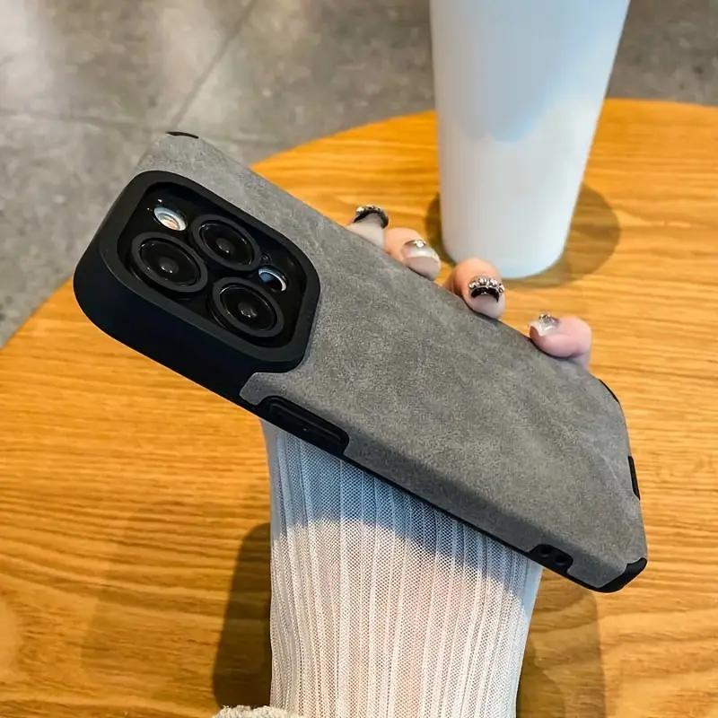 2026 New Fashion Luxurious Imitation Deer Skin Matte Phone Case, Soft Shockproof Cover for iPhone 17 Pro Max, 16, 15, 14 Plus, 13, 12 Pro Max