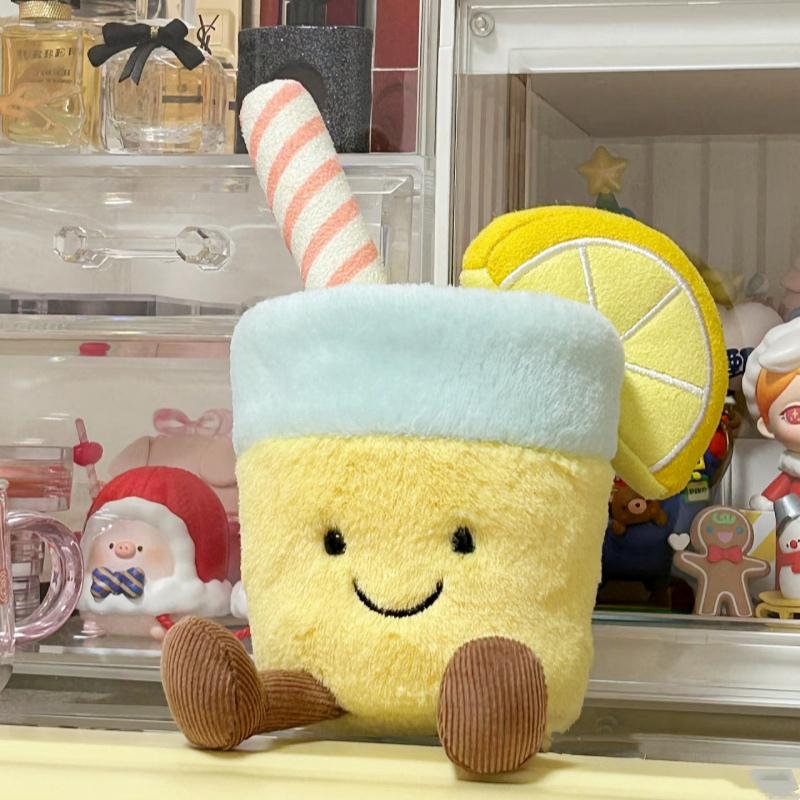 Cute Coconut/ Lemon Juice Soft Adorable Stuffed Plush Toy, 1 Count Lemonade/ Coconut Juice Plush Doll, Birthday Gift, Home Decoration