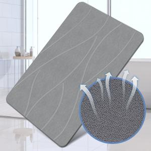 Stone Bath Mat Diatomaceous Earth Shower Mat Non-Slip Super Absorbent Diatomite Stone Bath Mats for Bathroom Floor Quick Drying Natural Easy to Clean