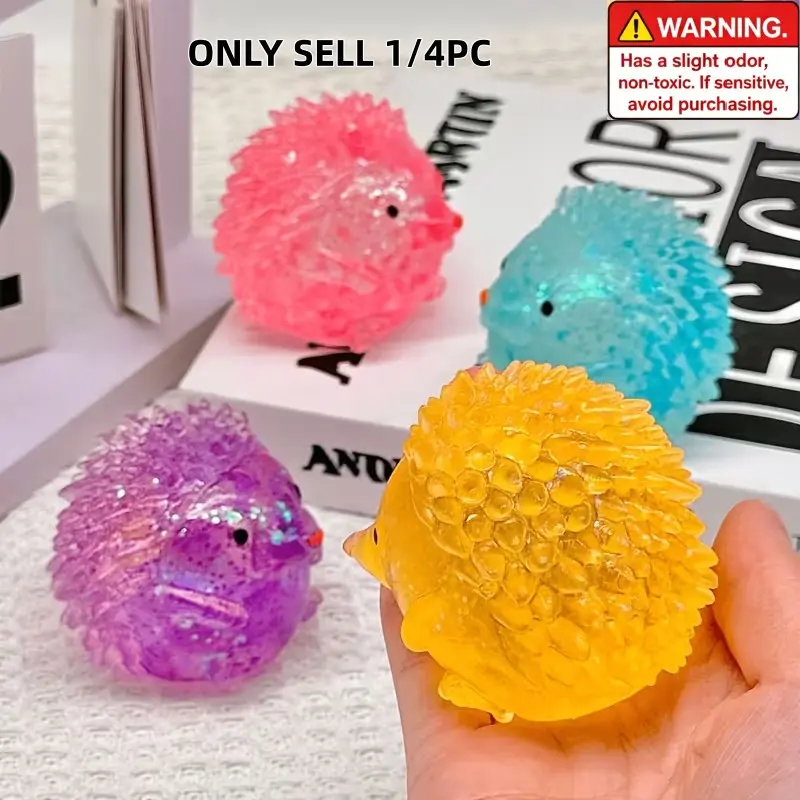 4‑Pack Colorful Squeeze Malt Sugar Hedgehog Ball, Cute Pet Animal Squeeze Slow‑Rebound Squishy, Stress Relief Item, Perfect for Party & Birthday Gift Packs, Classroom Prizes, Office Stress Relief