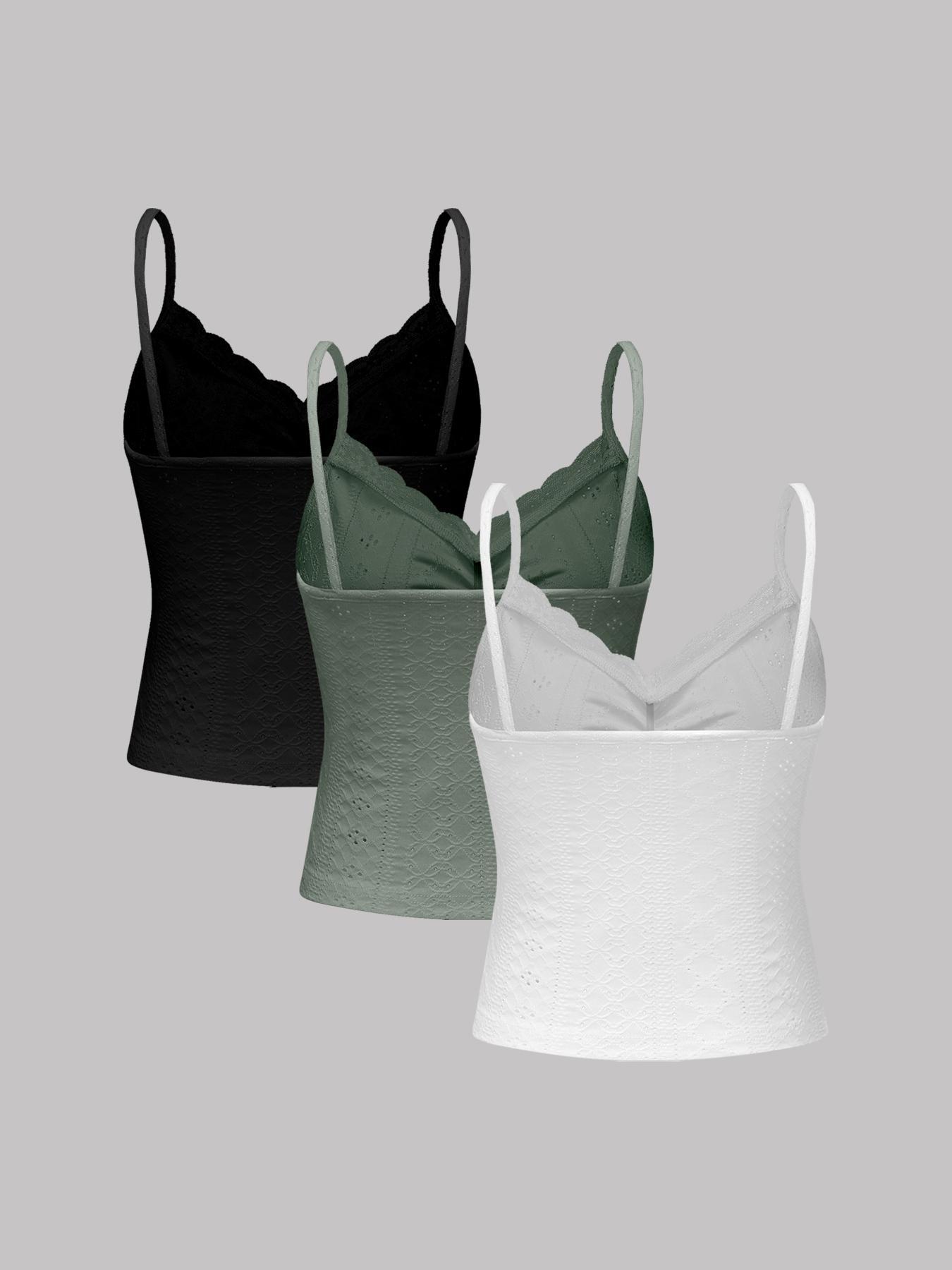 Women's Contrast Lace Ruched Cami Top, Casual Sleeveless Crop Eyelet Embroidery Top for Daily Wear, Ladies Clothes for All Seasons, Soft Top Women, Womenswear