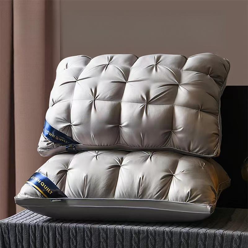 Solid Color Button Pillow Core Single Neck Support Sleep Aid Hotel Home Use