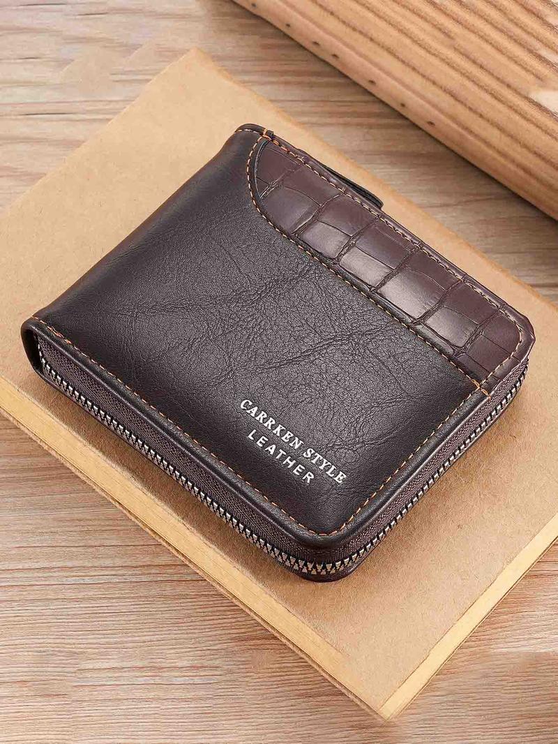 Leather Men’s Wallet Luxury Mens Purse Male Zipper Card Holders with Coin Pocket  Wallets Gifts for Men Money Bag
