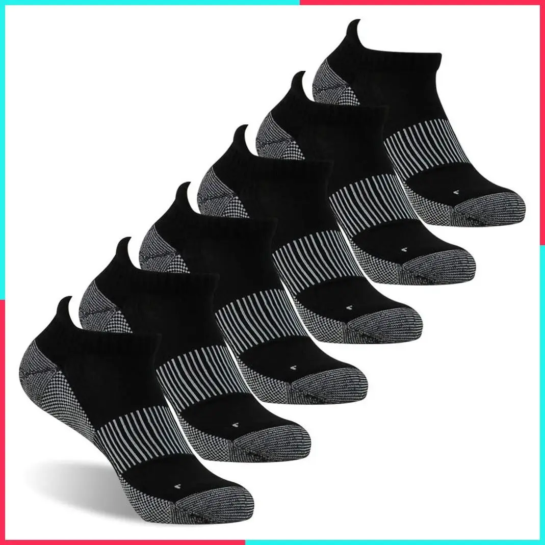 Copper Compression Socks, Unisex Cushioned Sole Arch Support Athletic Ankle/Crew Running Hiking Socks