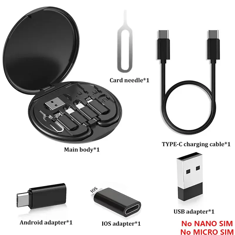 Compact Hardshell Portable Charger Kit for Travel - 60W PD Fast Charging with USB-C, Type-A, Lightning & Micro Connectors for Mobile Devices, Smartphone, Usb Type-C, Pd 60W, Portable Kit