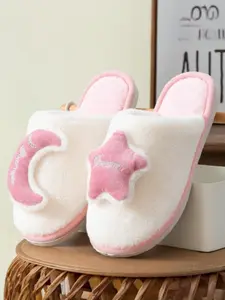 2026 Fashion New Star Moon Plush Slippers for Women, Fall Winter Indoor Home Non-Slip Soft Sole Silent Warm Postpartum Shoes, Couple Style