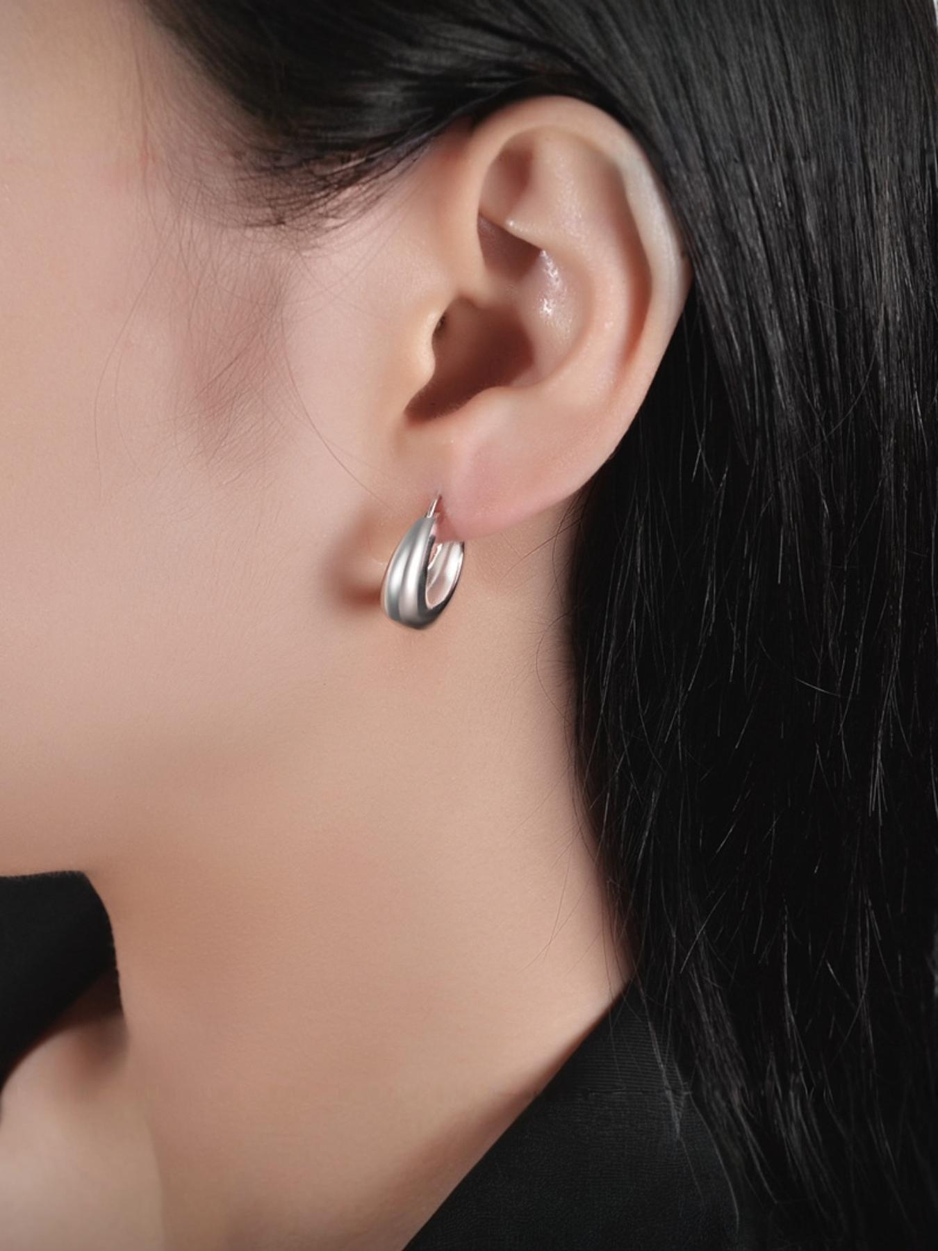 Golden/silver Teardrop Earrings, Fashionable Simple Design, Casual Style, Metal Chain Material, All Seasons Jewelry