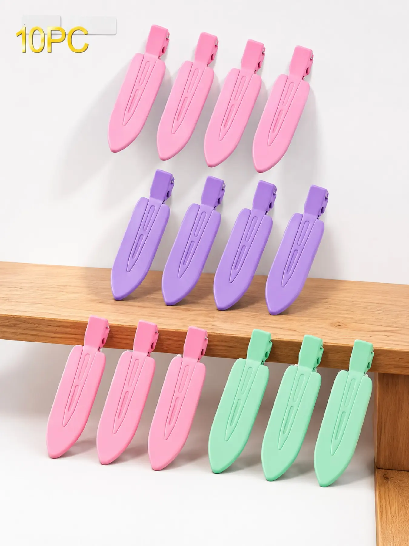 10 Pcs Dopamine Colorful Hair Clips, Matte Metal Duckbill Clamps, No Marks, Makeup & Skincare, Bangs & Stray Hair Holders, Women's Hairstyling Accessories