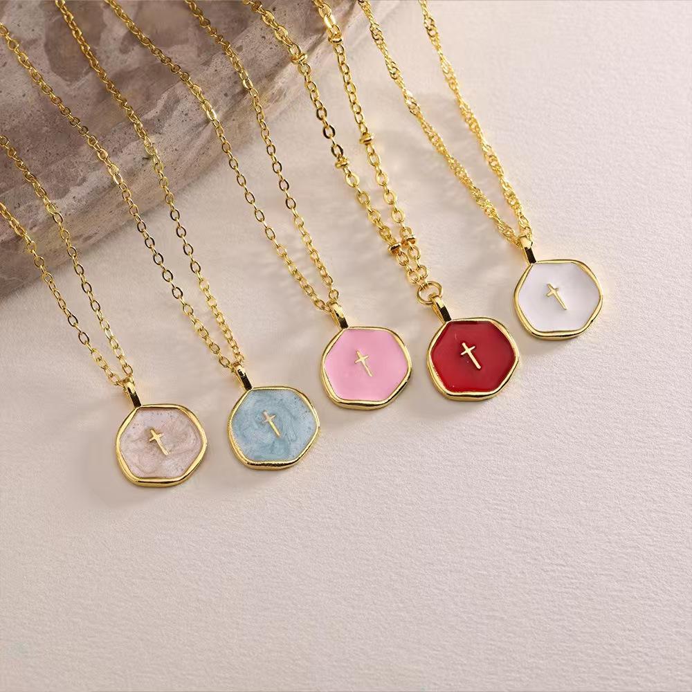 14K Gold Plated Cross Necklace for Women - Dainty Simple Gold Plated Cross Pendant  Elegant & Hypoallergenic Brass Party Jewelry For Easter Valentine's Day gifts