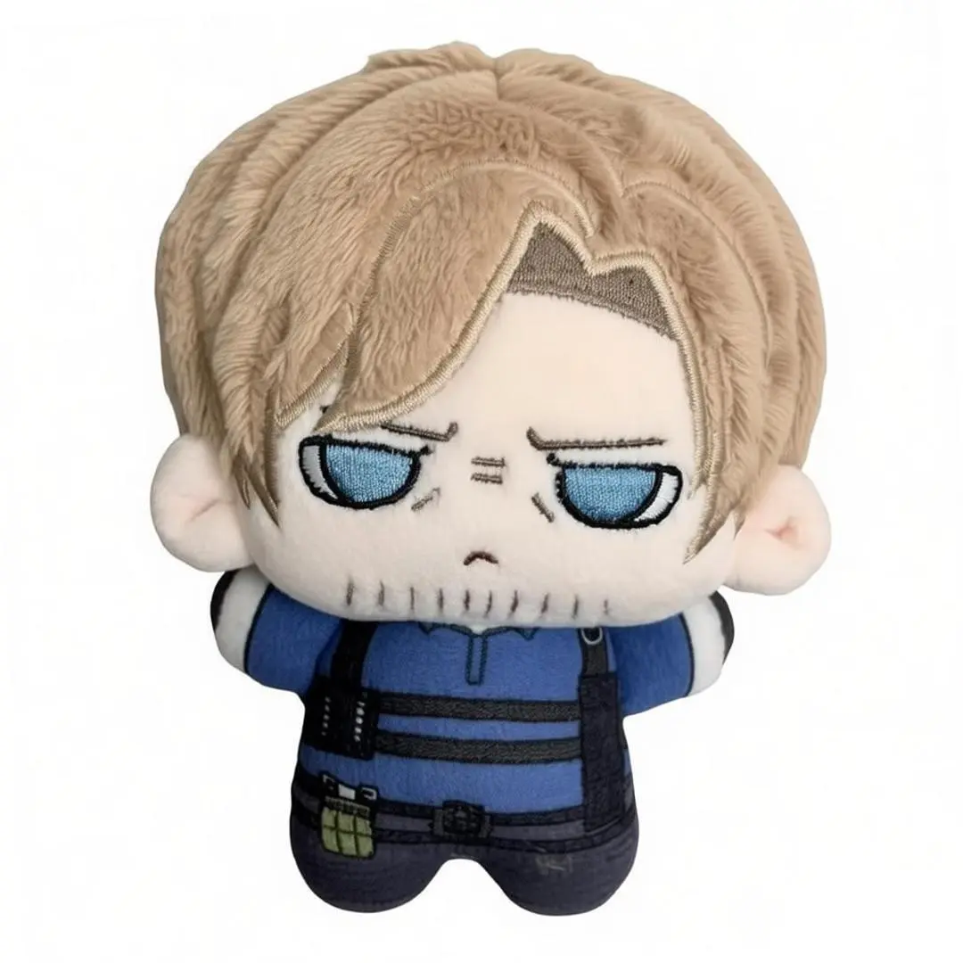 2026 new hot item 10cm Resident Evil Requiem Leon Scott Kennedy Cotton Plush Doll Stuffed Animal - Unisex Compact Video Game Cosplay Toy, Detailed Design Keychain Pendant