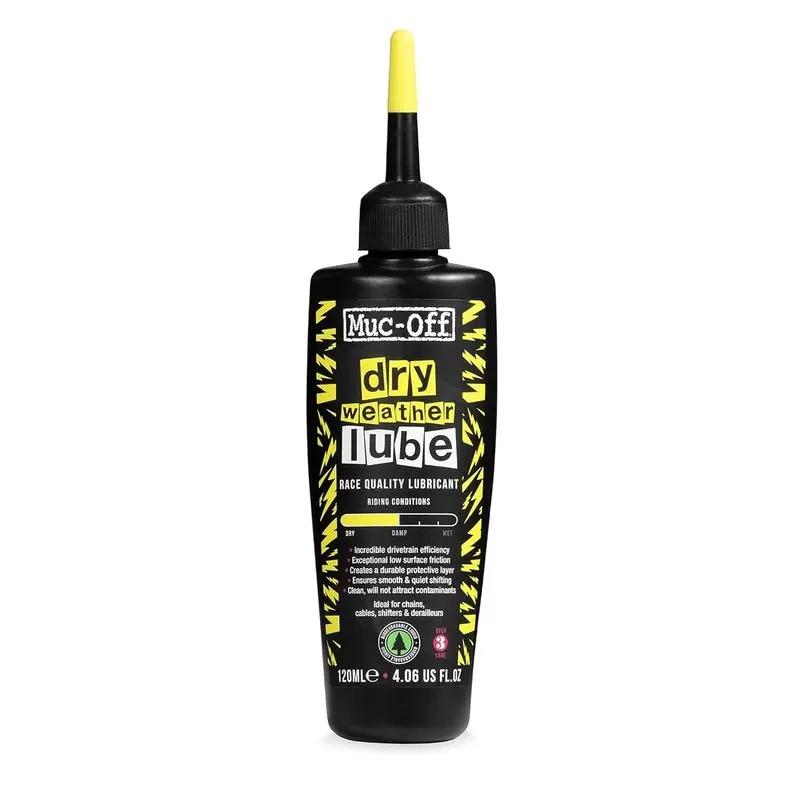 Muc-Off Bio Dry Bike Chain Lube - Outdoor Cycling Wax-Based Formula, 4.06 fl oz, for Smooth Shifts and Seamless Gear Performance