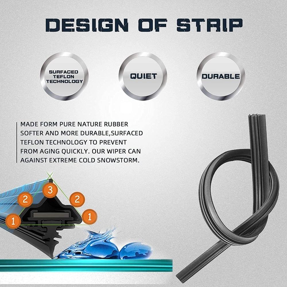 THE WELL KEPT Windshield Wiper Blade Replacement For Atlas 2018,2019,2020,2022,2023,2024 Original Equipment All-Season Rear Wiper Blade Set 26+22+12 (Set of 3)