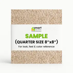 Premium Plush Carpet Tiles, Made in USA – 8x8 Peel and Stick Floor Tiles with Attached Padding – Seamless DIY Carpet Squares (0.44 Sq Ft, Sample, 708 Claystone)