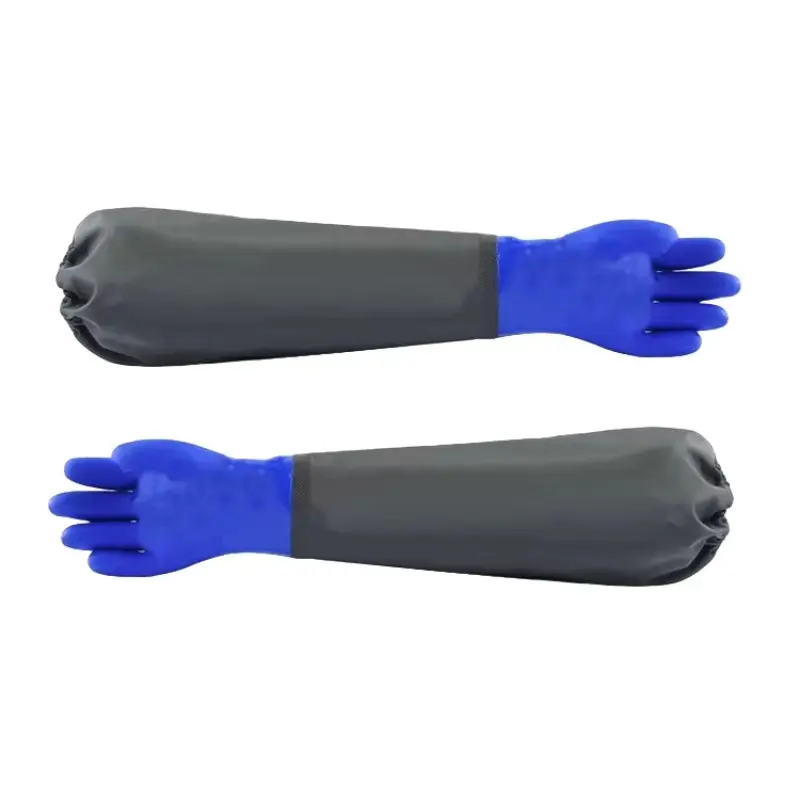 Long Sleeve PVC Rubber Gloves for Household Work, Waterproof and Oil-Resistant, Protective for Cleaning and Food Labor, Durable and Comfortable