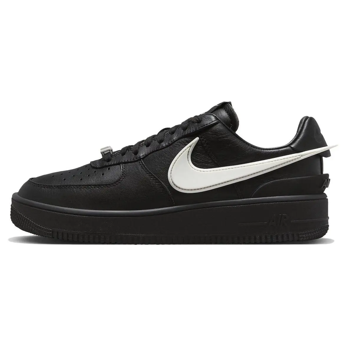 Nike x AMBUSH Air Force 1 Leather Low Top Sneakers for Men and Women in Black Verifiable, with credentials and supporting global authentication
