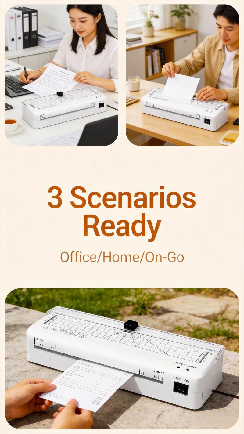 A4 Laminating Machine with Integrated Cutter 60s Warm-Up Never Jam Technology Safe Reliable Mini Laminator for Photos Docs Cards Tags Blue Pink Portable Lightweight 0.8kg Compact Design