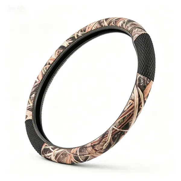 Mossy Oak Shadow Grass Blades Camo Steering Wheel Cover - 15"-15.5" Universal Fit for Cars, SUVs, Trucks, Vans, Heat Protectant, Non-Slip, Durable, Comfortable Car Accessories, Outdoor Gear, Tool-Free Install Automotive Accessory, Ideal for Hunters