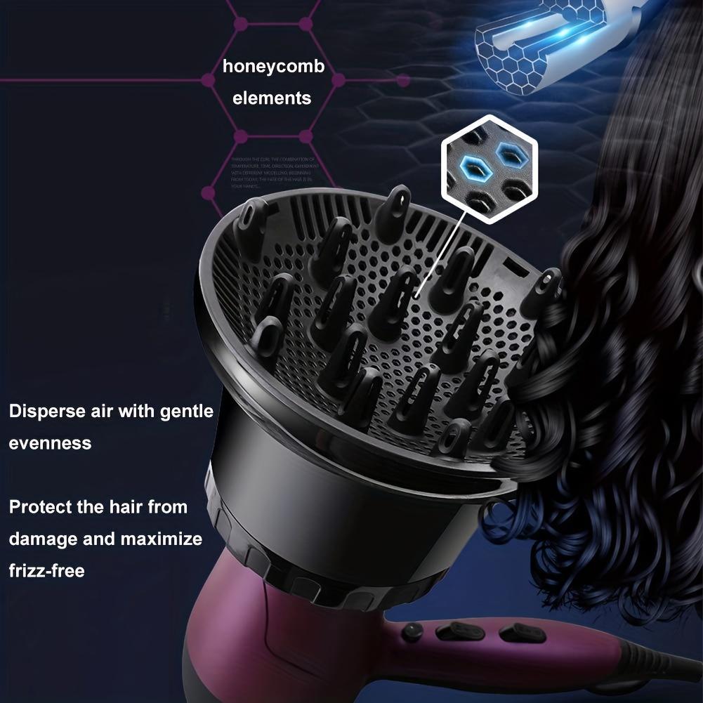 Professional Diffuser Attachment, Universal Hair Diffuser for Straightening & Curly Hair, Lightweight Portable Travel Design Hair Blower Diffuser, Hair Dryer Diffuser