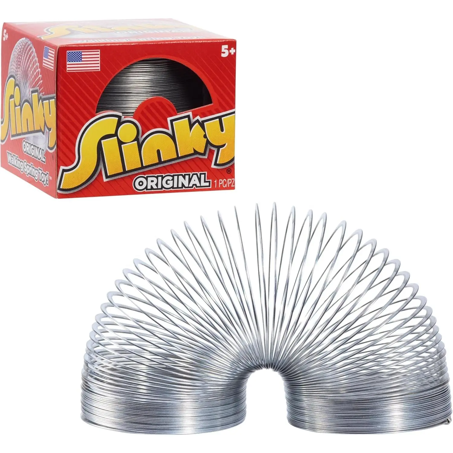 The Original Slinky Walking Spring Toy, 2.75-inch Diameter Metal Slinky, Fidget Toys