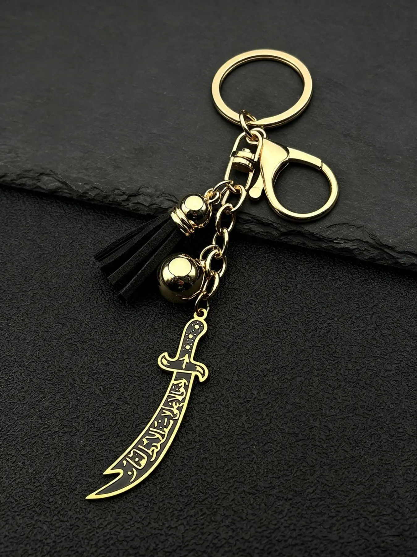 Islam Allah Knife Key Chain for Women Men Imam Ali Sword Islamic Muslim Arabic Letter Stainless Steel Key Ring Jewelry Gift