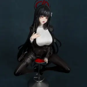 Blue Archive Tsukimiyama Ryouko Ol Uniform Figure, Classic Bar Pose, Detailed Suit Sweater, PVC Material, Fan Must-Have Collectible