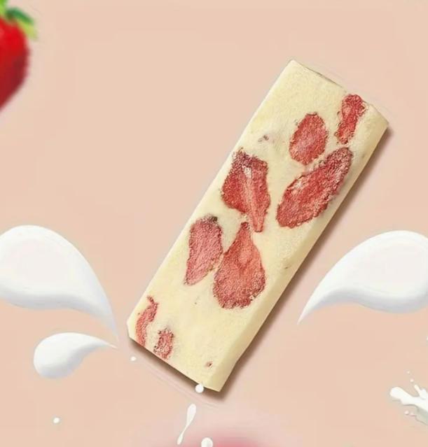 Strawberry Nougat Candy, Soft Milk Nougat with Real Strawberry Flavor, Chewy Gourmet Candy Snack, Individually Wrapped Sweets, Perfect Gift & Snack (3.53oz, 3 Pack)