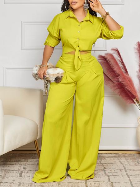 Two-Piece Set Women's Solid Color Top & Wide Leg Pants, Casual Fashion Cozy Top & Trousers for Daily Outdoor Wear, Women's Clothing for Spring & Fall