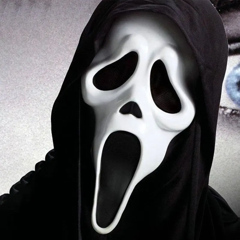 Scary Screaming Ghost Face Latex Mask Halloween Cosplay NPC Costume Prop