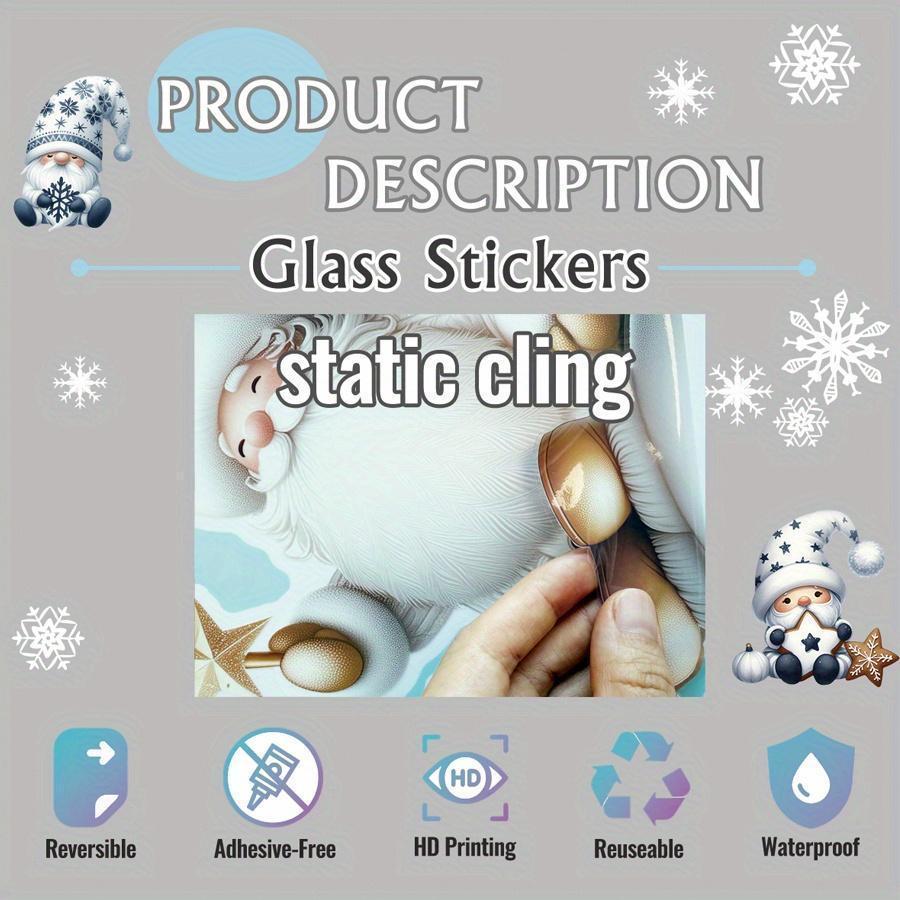 1pc Santa Claus Glass Sticker Removable Static Cling Decoration for Living Room Entrance Corridor Window Clings Decoration