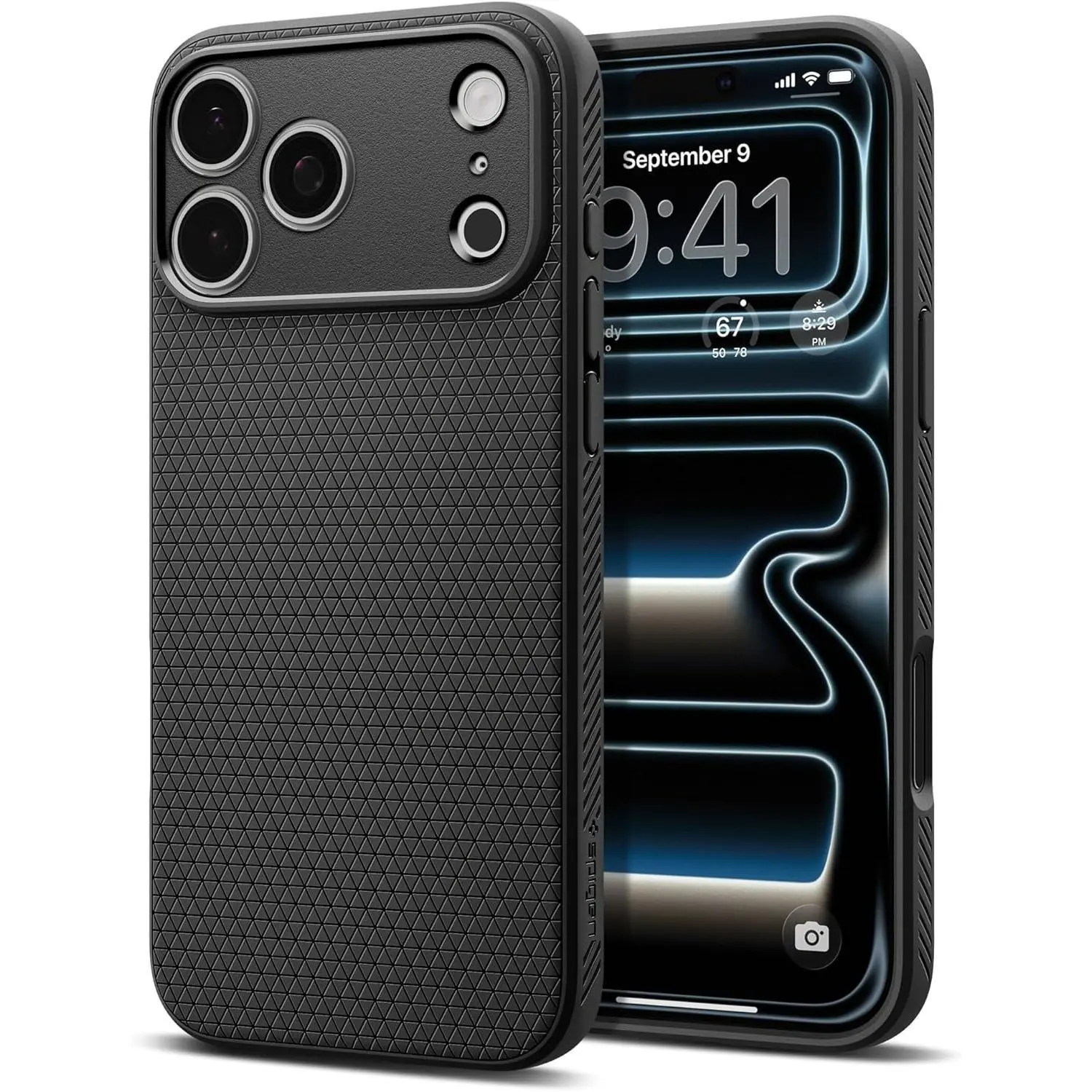 Spigen for iPhone 17 Pro Max Case, Liquid Air [TPU Covered Camera Control] [No Magnet Ring] [Military-Grade Protection] - Matte Black