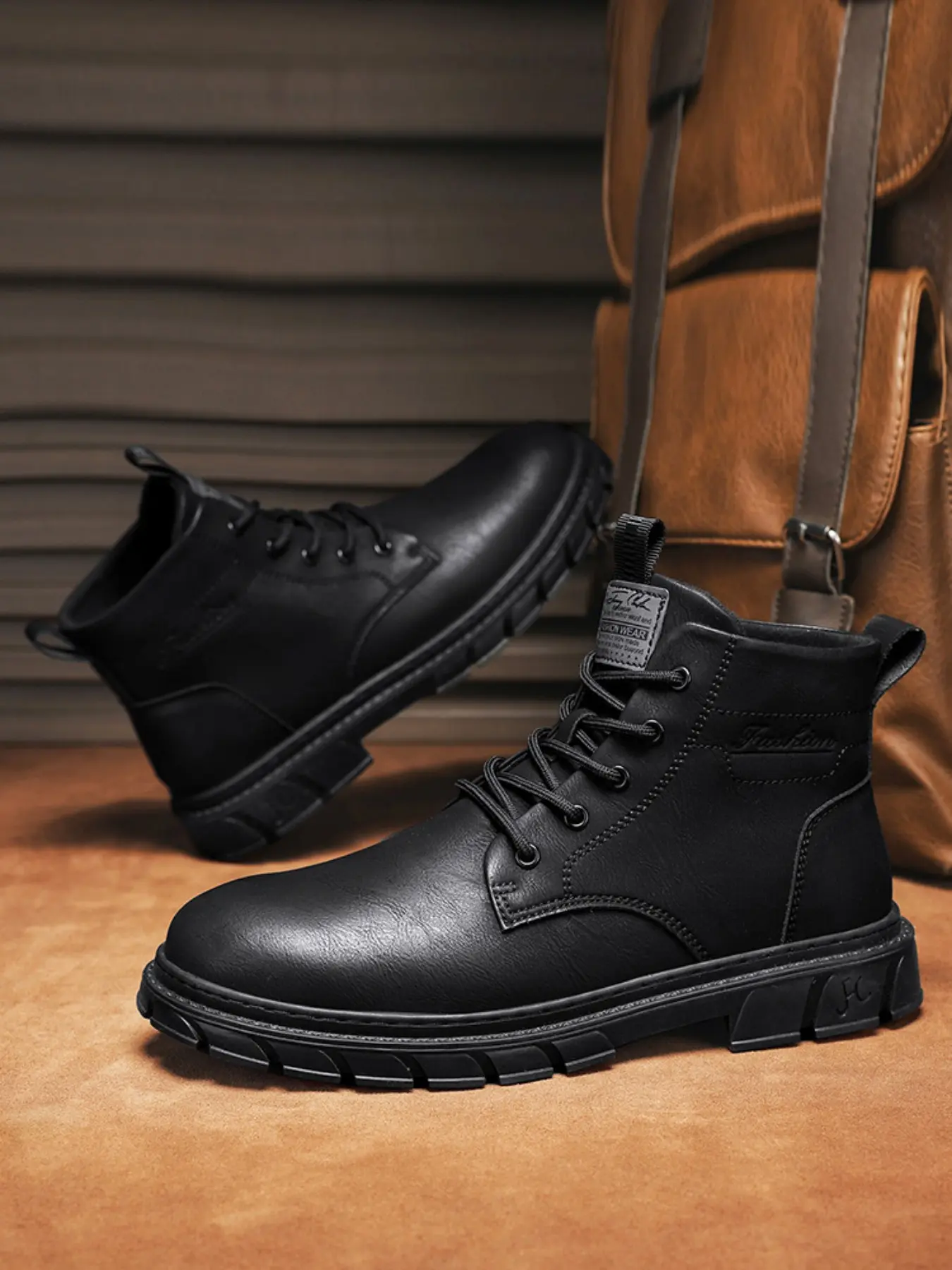 Men's Outdoor Leather Boots, Lightweight High-Top Casual Boots, Designer Men's Work Boots, Classic Handmade Boots