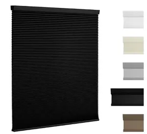 Blackout Cellular Shades Cordless Pull Down Cellular Blinds Thermal Insulated Honeycomb Blinds for Windows/Blackout Black/Blackout White/Blackout Light Gray