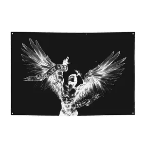 2D Flat, 1pc 2D Printed Zyzz Gym Banner Tapestry - Motivational Bodybuilding Decor with Veni Vidi Design, Black And White Fitness Poster, Suitable for Home Gym, Birthday Parties, Weightlifting Events - Durable Polyester Backdrop, Ideal for Gym