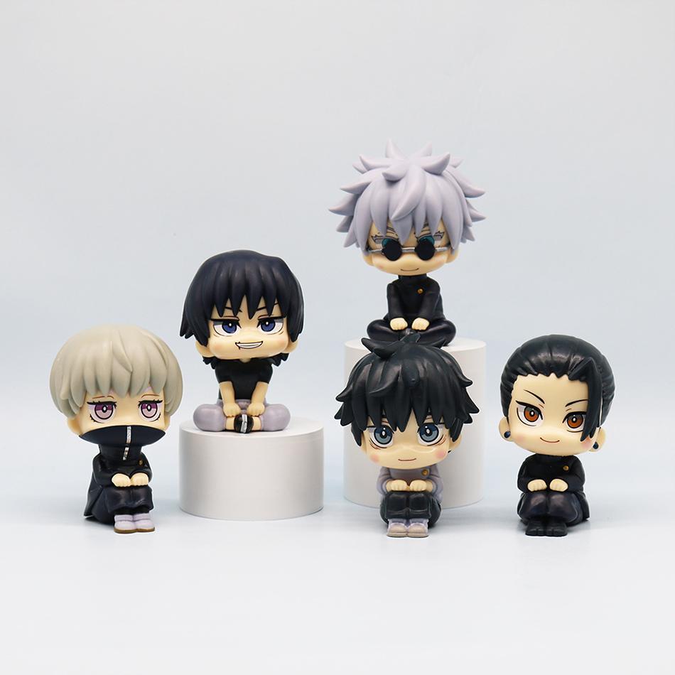 New 5Pcs/set Jujutsu Kaisen Cute Yuji Itadori Gojo Satoru Q Ver. PVC Action Figures Anime Figure Model Toys Collection Doll Gift