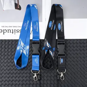 Nylon Lanyard Car Emblem Keychain, Work Card ID Cell Phone Keyring, Compatible with Ford Fiesta Focus Mustang Ranger Mondeo Kugo Ecosport