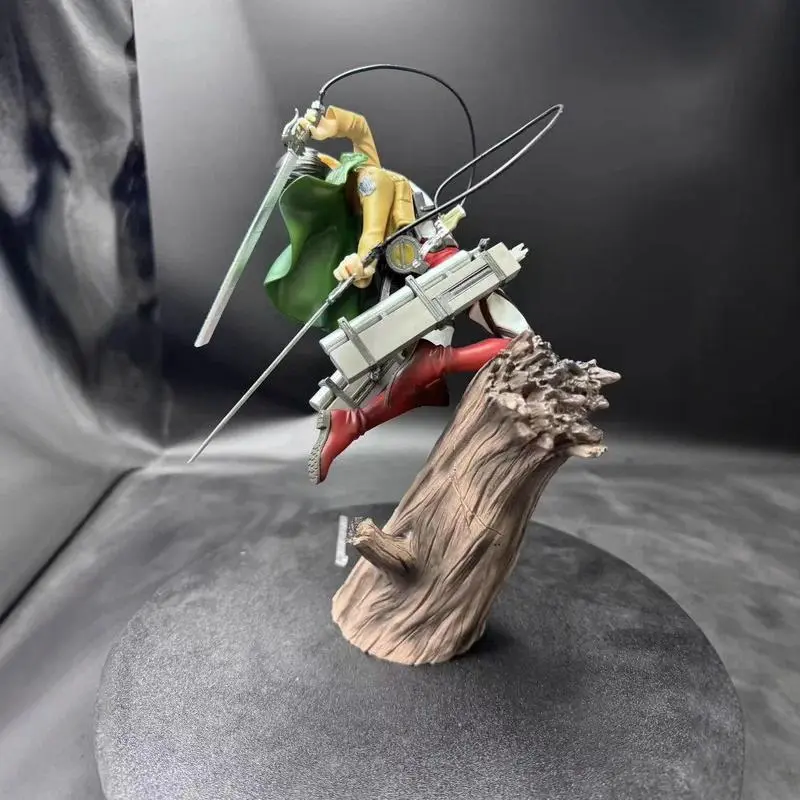 Kotobukiya Attack On Titan Levi Ackerman Figure Tree Stump Battle Pose Collectible Statue 28cm Anime Model Decor For Collectors