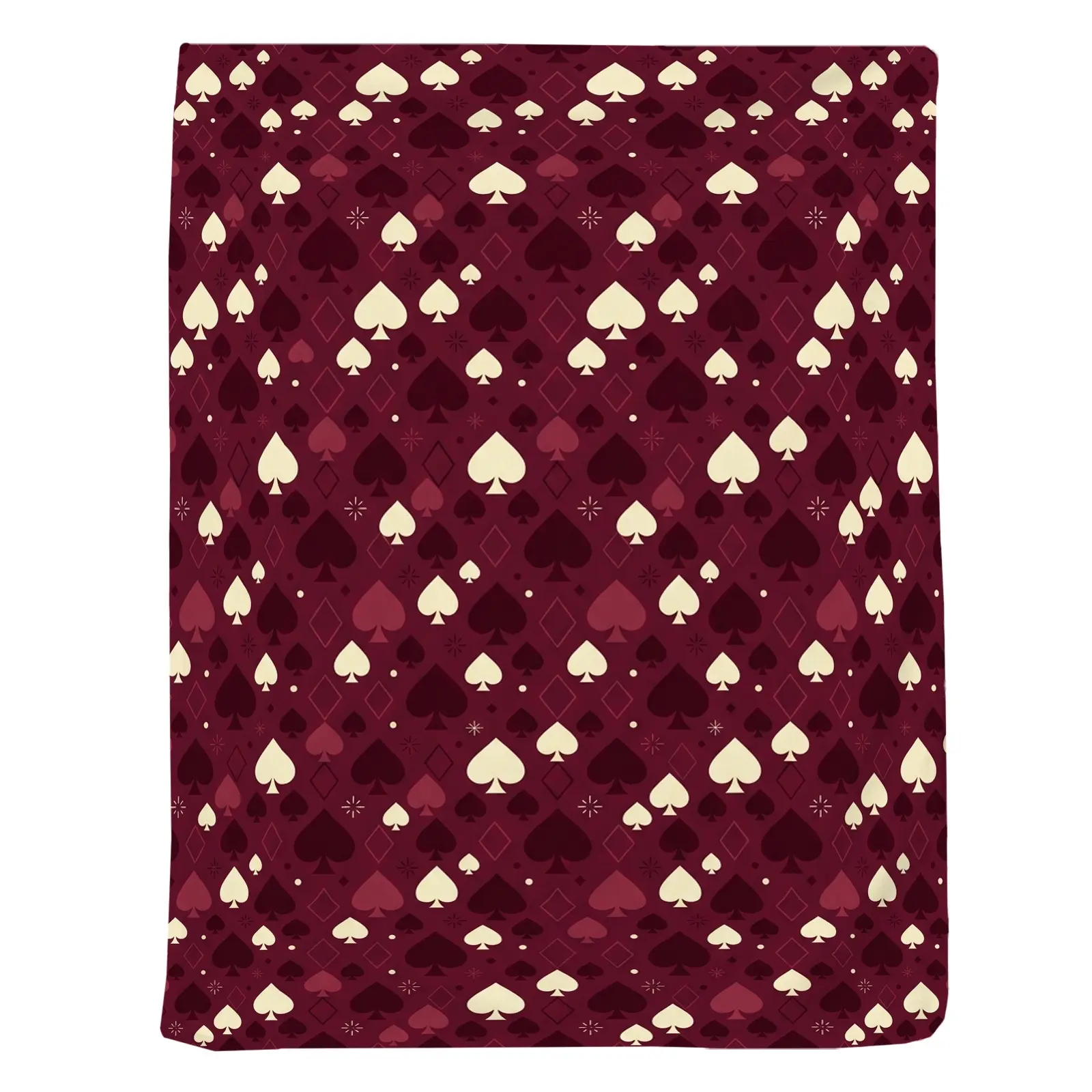 1pc Playing Card Hearts Blanket, Bold Retro Style, All-Over Graphic Design with Diamond and Star Accents, for Living Room Bedroom Game Night and Casino Decor