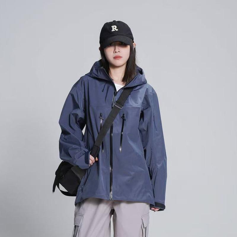 Men's and women's outdoor hardshell windproof and waterproof jacket, with down lining, workwear