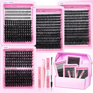 RITALASH 1060PCS Mixed Length Individual False Eyelashes Kit, DIY Eyelash Extensions, Natural-Looking Eyelash Extensions with Accessories, Self-Grafting Curling Lashes for Women, Makeup Products