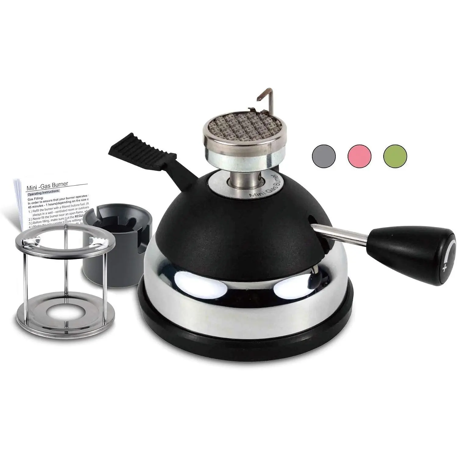 Portable Butane Mini Burner with Ceramic Windproof Torch Head, Furnace Stand & Assembly Rack - Ideal for Tabletop Coffee Siphon Syphon, Cooking, Espresso, Chafing Soup and Fondue Bunsen