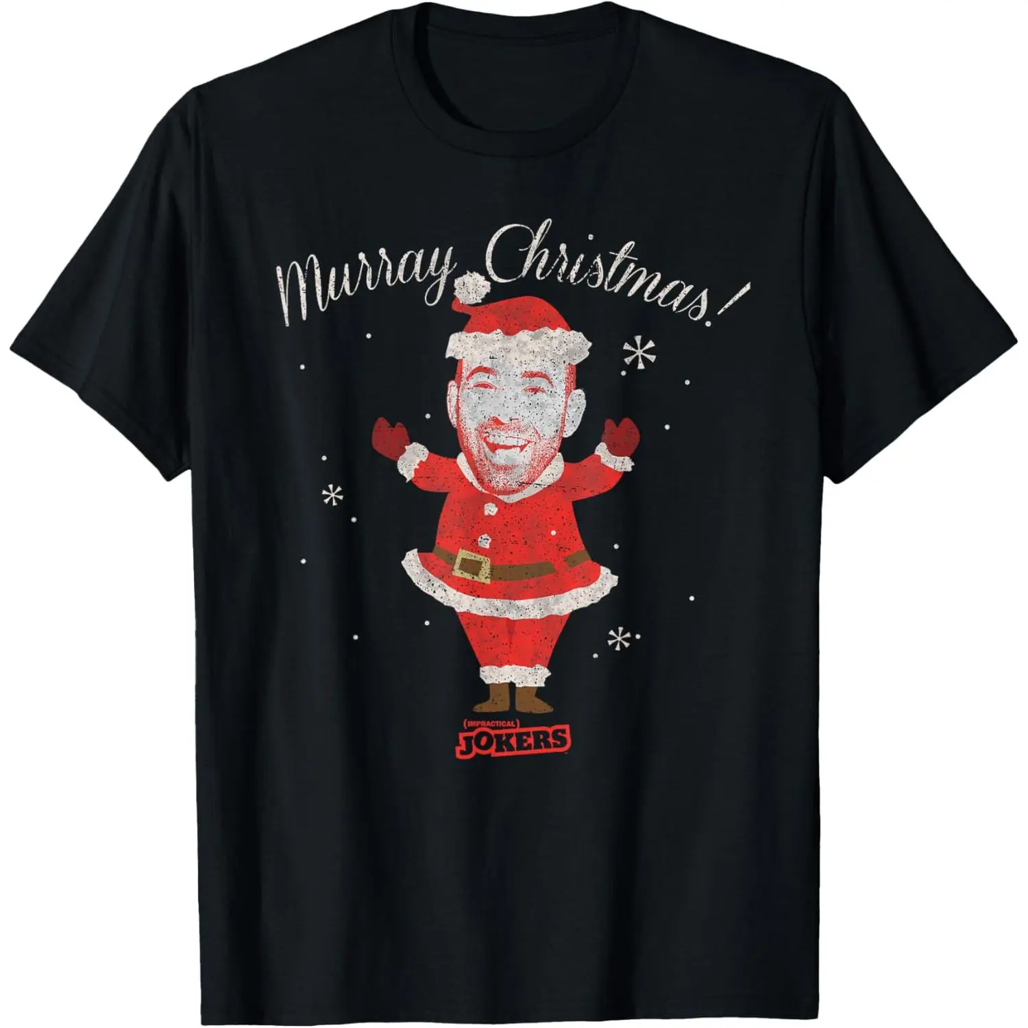 Unisex 'Murray Christmas' Graphic Tee, Classic Retro Impractical Jokers T-Shirt in Soft Combed Cotton, Oversized Novelty Shortsleeve Holiday Top, Flannel, Garment, Crew Neck, School, Round Neck, Casual, Halloween, Loose, Breathable, Layer, Cargo, Outdoor,