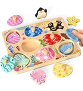 Easter Wooden Puzzles for Toddlers, 8 Pcs Farm Animal Matching Egg Puzzle, Montessori Toys for Boy Girl Birthday Gifts, Preschool Learning Activities & Educational Toys for Boys, Girls(Gag Toys & Practical Jokes)(Gag Toys & Practical Jokes)