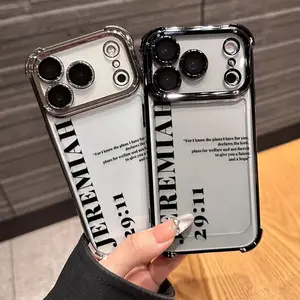 Compatible with iPhone 17 Pro Max/ 16/15/14/13/12 / S26/S25/S24/S23/S22 Four-corner anti-drop and anti-slip TPU full cover lens electroplated phone case - DDK-HTB722