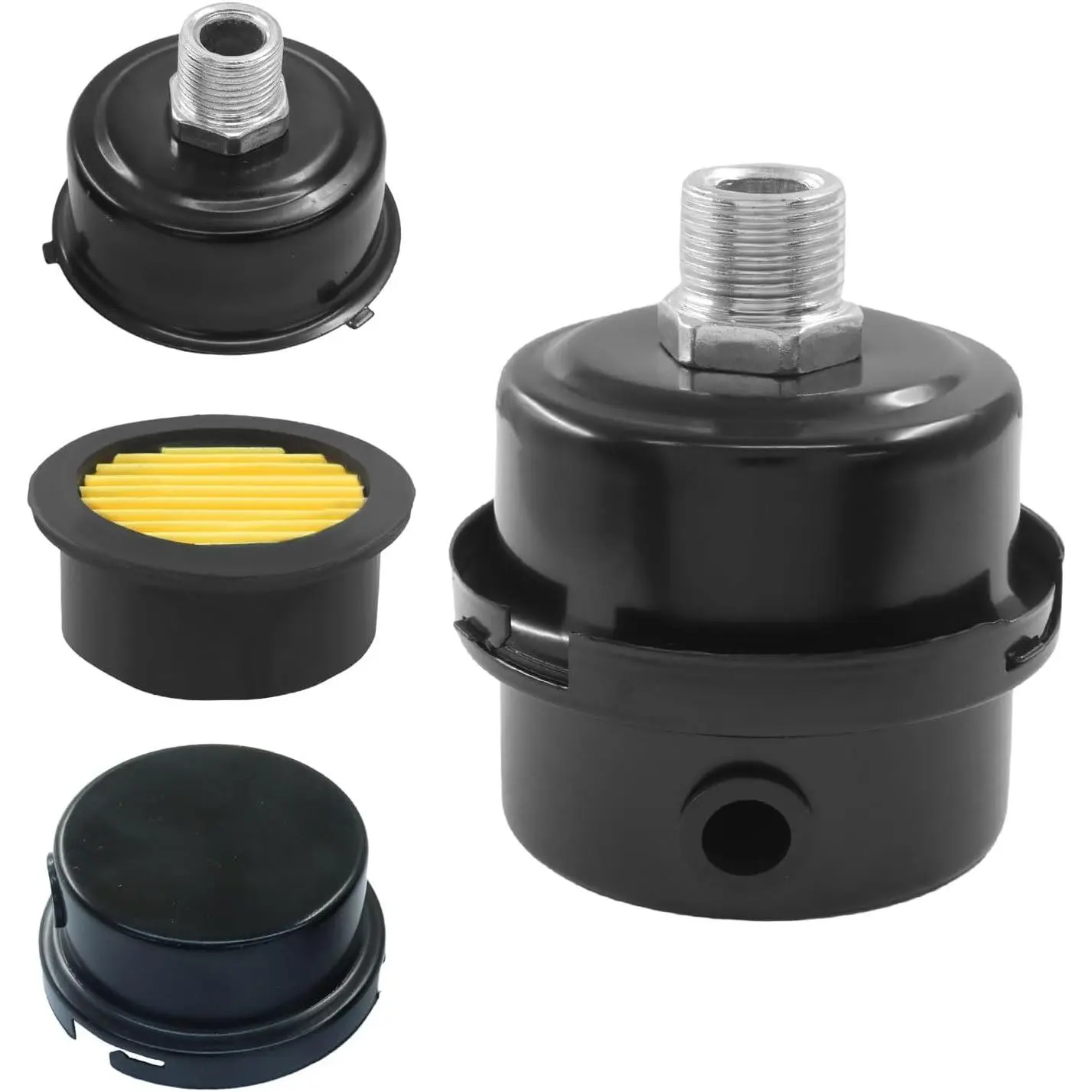 Air Compressor Silencer, 1 count, 3/8", 16mm | Thread Air Compressor  Filter Silencer, Metal Sound Muffler,