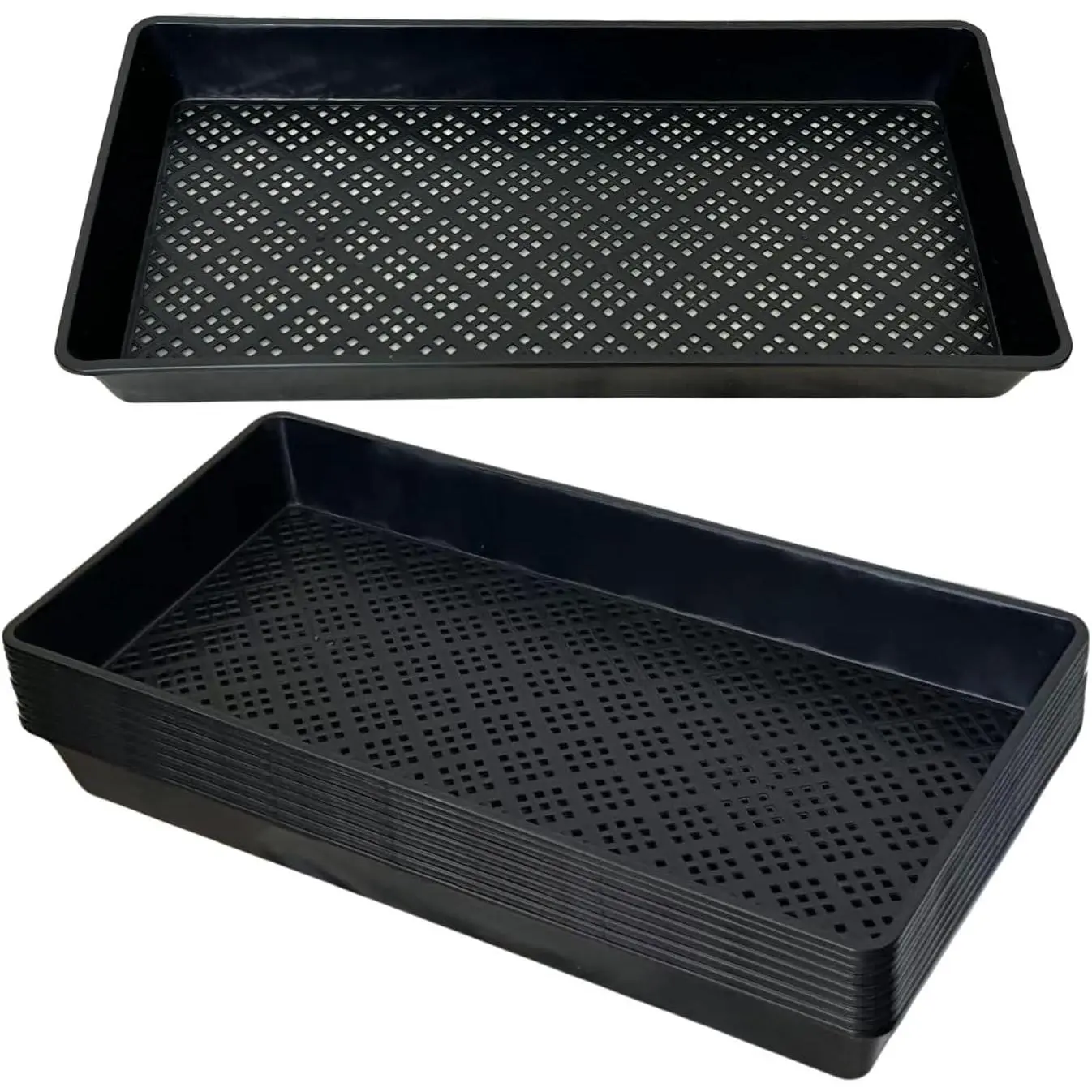 1020 Mesh Tray Soil Blocking Tray 1020 Trays Seedling Starter Trays 5 Pack Black 10x21 Inches for Microgreens Hydroponic