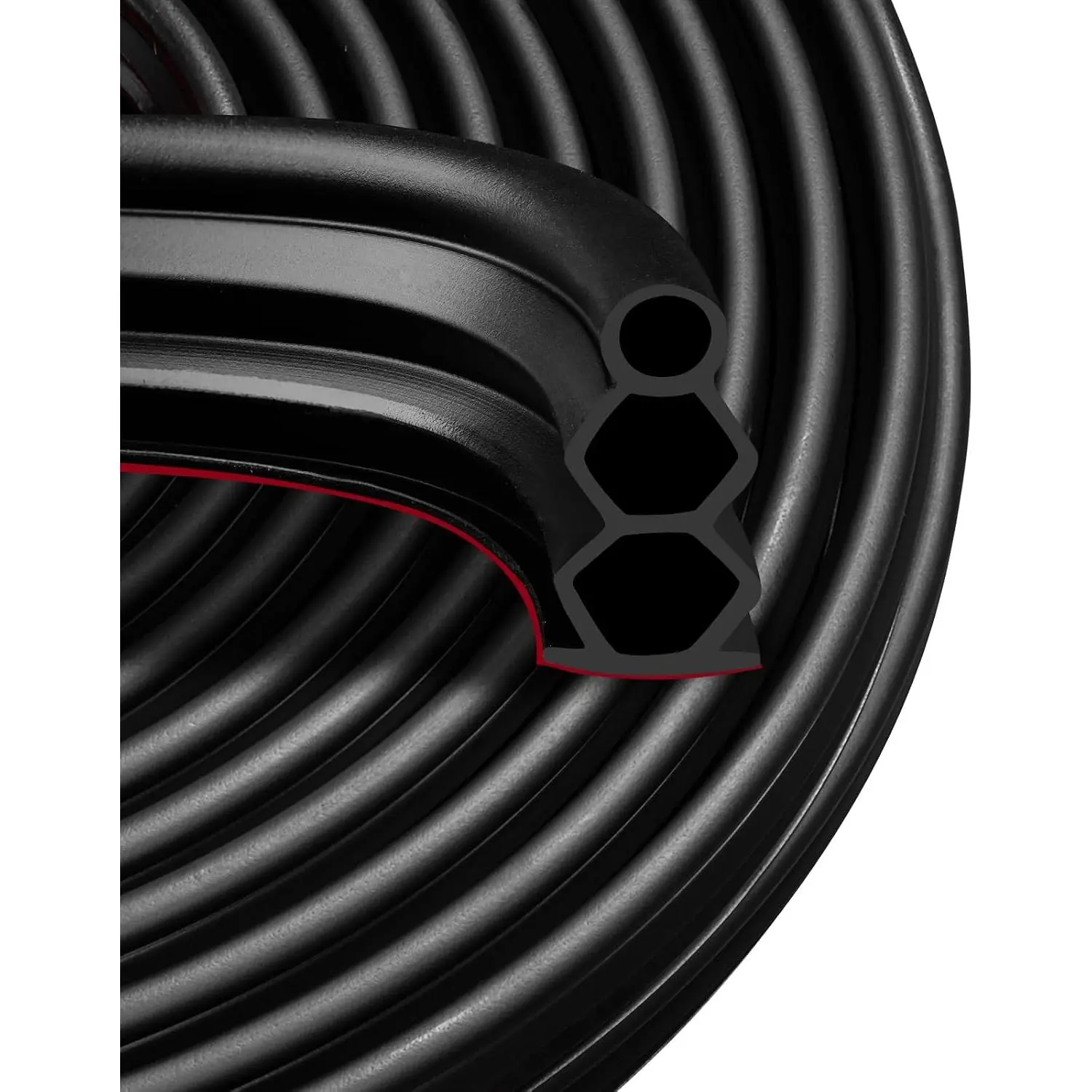 40  Self-Adhesive Rubber Weather Stripping Fits Big Gaps, Extra Thick Rubber Door Weather Stripping Door Seal Strip for Door Frame Door Insulation Strip (Black)