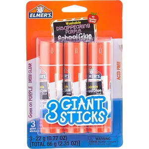Elmer's Disappearing Purple School Glue Sticks, Washable, 22 Grams, 18 Sticks Total (Packaging May Vary)