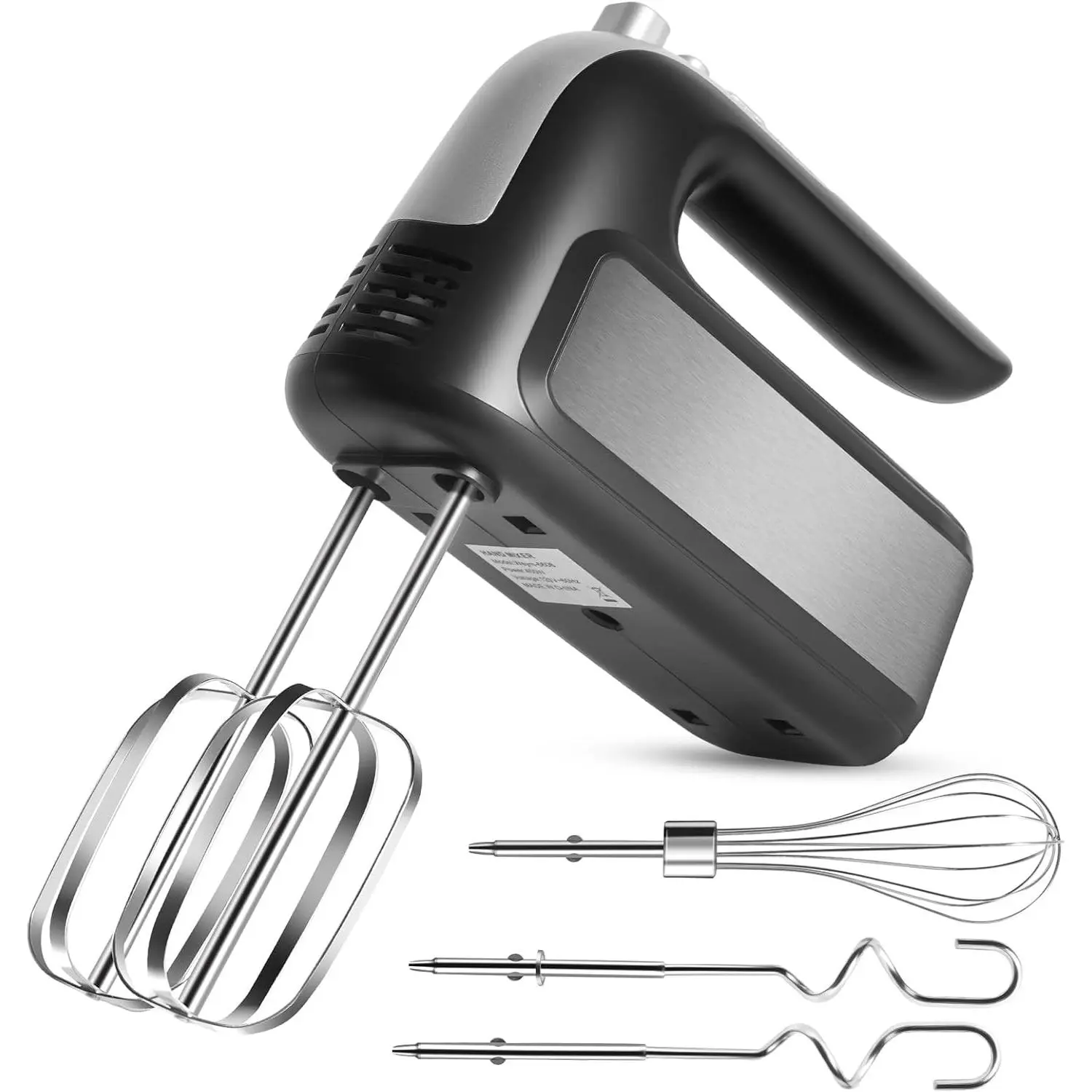 Electric 400W 5-Speed Hand Mixer with Turbo Function, Eject Button, 5 Stainless Steel Attachments for Baking, Dough, Cream, Handheld Mixer