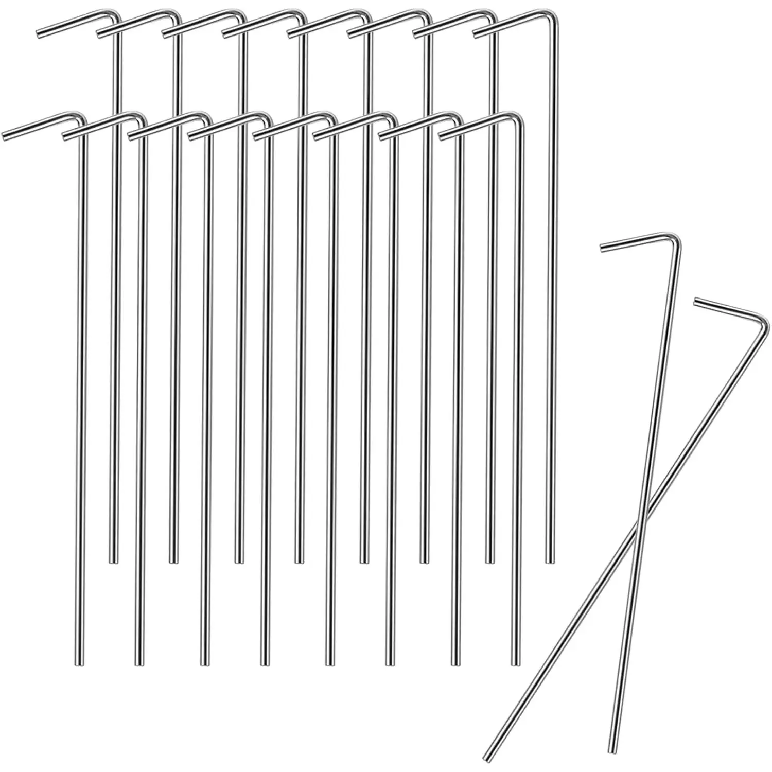 18 Pack Tent Stakes 6.5 Inch Heavy Duty Metal Ground Pegs for Outdoor Decorations Canopy Camping Gardening Yard Christmas Tent Accessories Camping Essentials