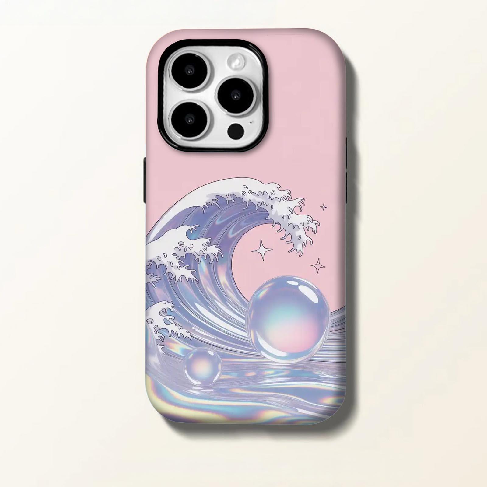 wave, bubbles, stars Soft And Hard Two-In-One Film Printed Full Pattern Case For IPhone 16 15 14 13 1211 Pro Max Plus Phone Case